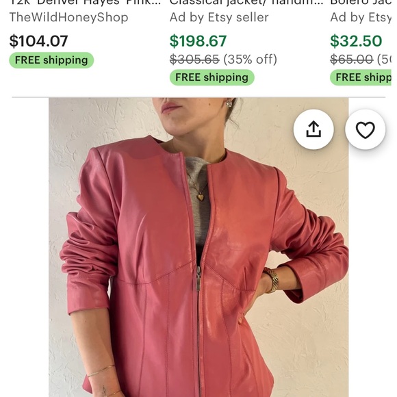 Y2k Genuine Leather Style & Co. NWOT Women’s Jacket in Coral, Size XL - Picture 2 of 9